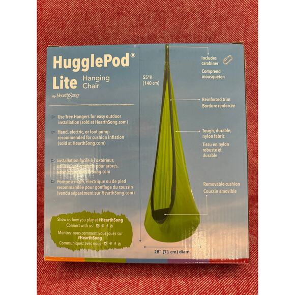HugglePod Lite Nylon Hanging Chair color Red - Picture 3 of 8